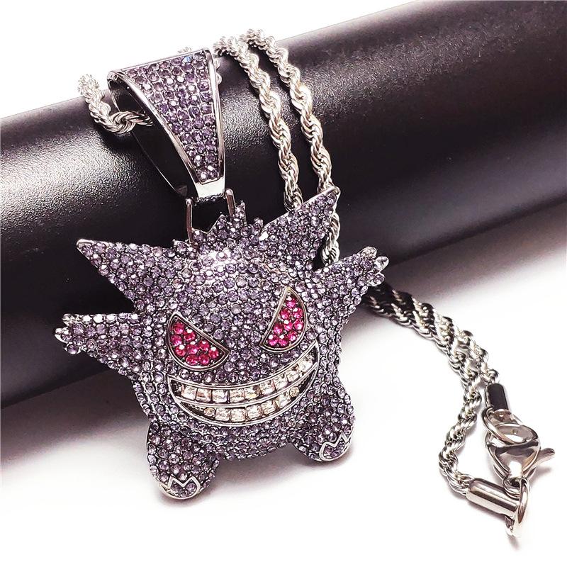 Pingente Gengar Roxo com Corrente Rope